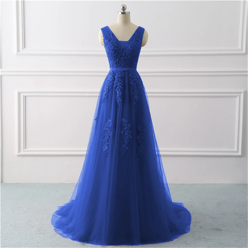 Beauty-Emily Long Elegant Evening Dresses Backless A Line Formal Party Dress Lace Up Prom Gown Vestido De Festa Plus Size 2020