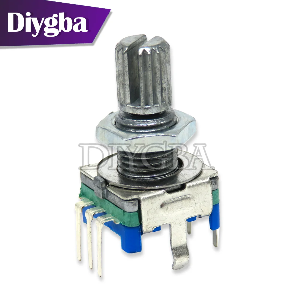 5PCS EC11 20-bit 360-degree rotary encoder 15/20 mm long handle, built-in button switch potentiometer