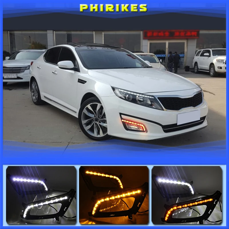 1Pair DRL For KIA Optima K5 2011 2012 2013 2014 Daytime Running Lights Fog head Lamp cover car styling