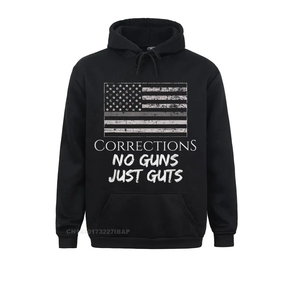 

Thin Silver Line Corrections Officer Hoodie Flag Gift Dominant Male Sweatshirts Long Sleeve Hoodies Fashionable Hoods