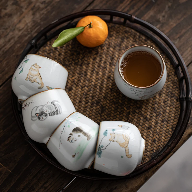 Cute Vintage Small Retro Tea Cup Design Mugs Coffee Teacups Ceramic Ceremony Creative Filizanki Do Herbaty Tea Cup Set