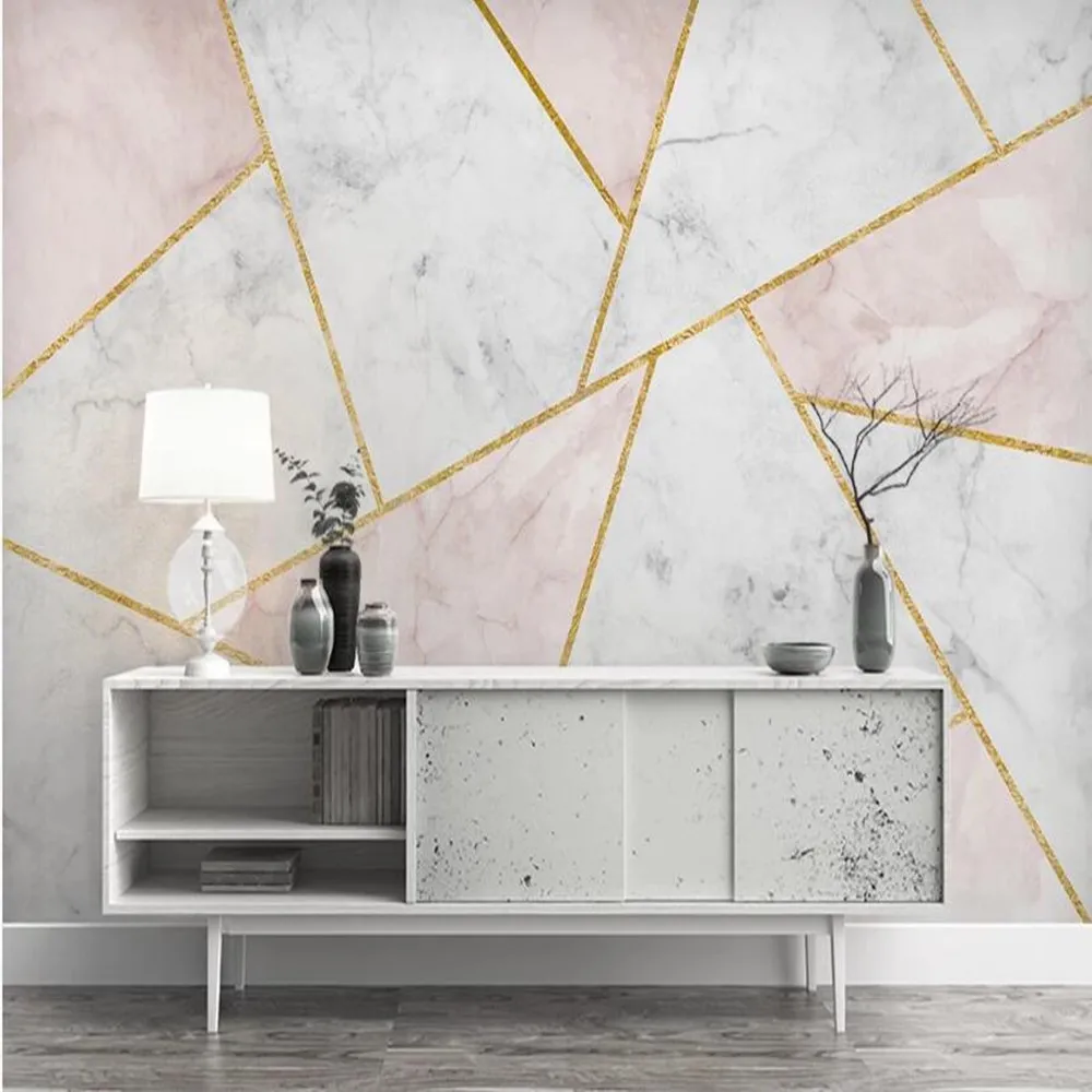 Milofi custom 3D marble geometric line graphic background wallpaper mural