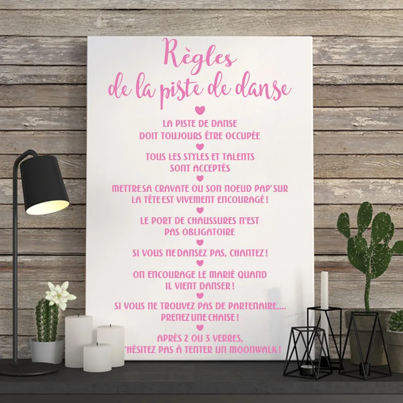 French Stickers Rules Of The Dance Floor Vinyl Wall Decal Mural Art Wallpaper Dance Hall Home Decor Living Room House Decoration