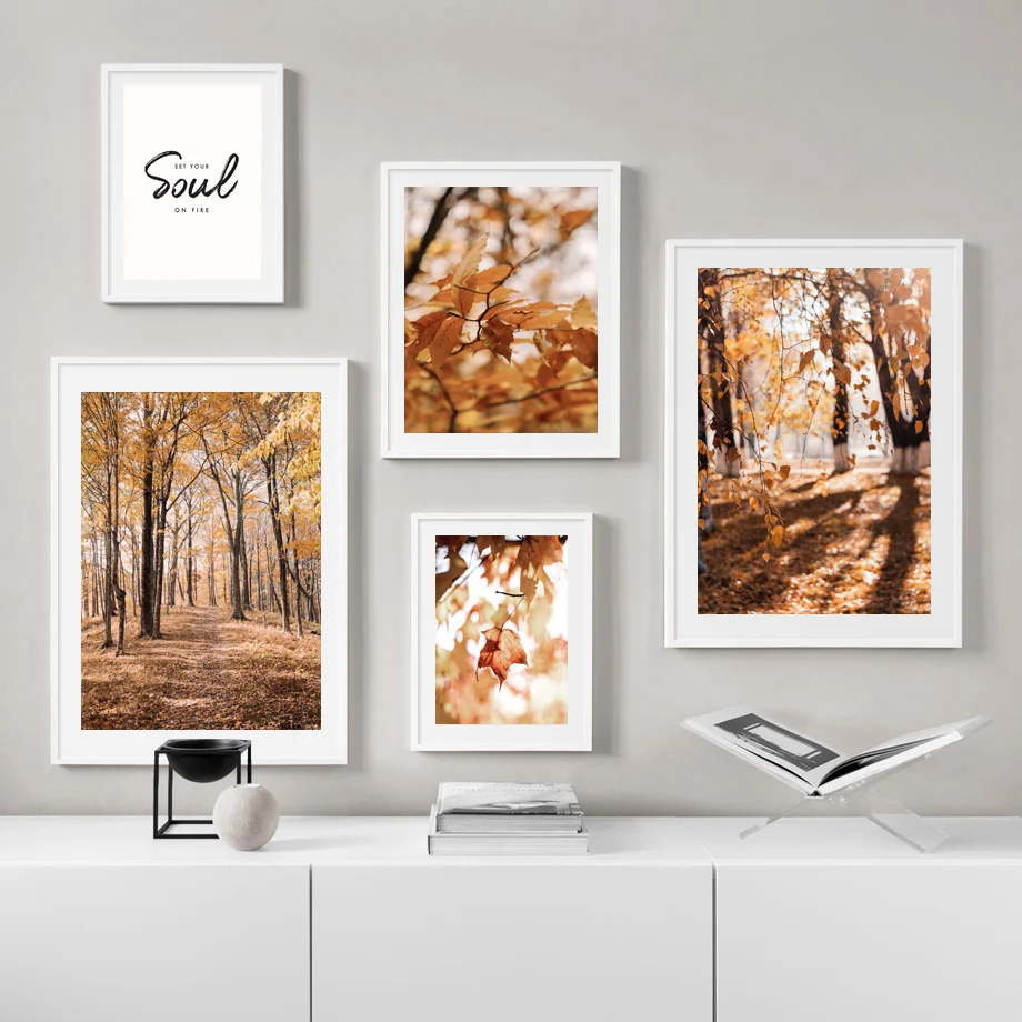 Wall Art Canvas Autumn Deciduous Maple Forest View Quote Scandinavia Paintings Living Room Pictures For Bedroom Home Decoration