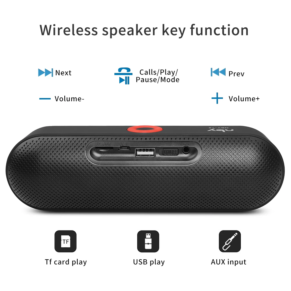 NBY 18 altoparlante Bluetooth portatile Mini altoparlanti Wireless 3D Stereo Music Surround supporto scheda TF Radio FM altoparlante Subwoofer