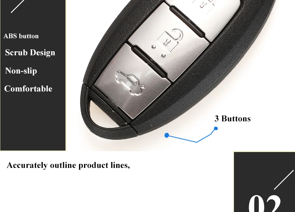 Jingyuqin TWB1G694 3BTN 433MHz ID46 Proximity Keyless Smart-Remote-Key Fob für Nissan Lannia Sentra NV200 Bulebird SYLPHY Versa – Detail 8