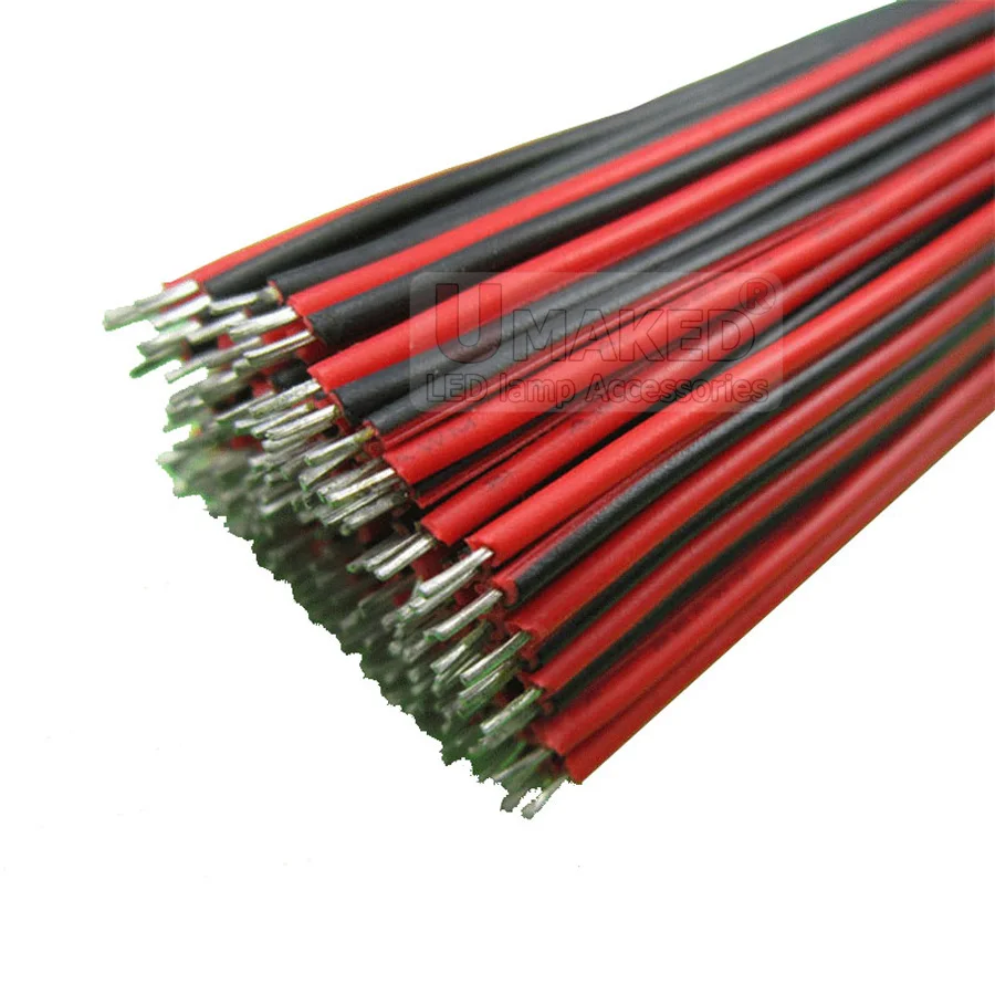 10cm 20cm 30cm 50cm 100cm 2pin wire cable Red black AGW22 thinned copper wire Electronic cablb extend wire for CCTV Sound power