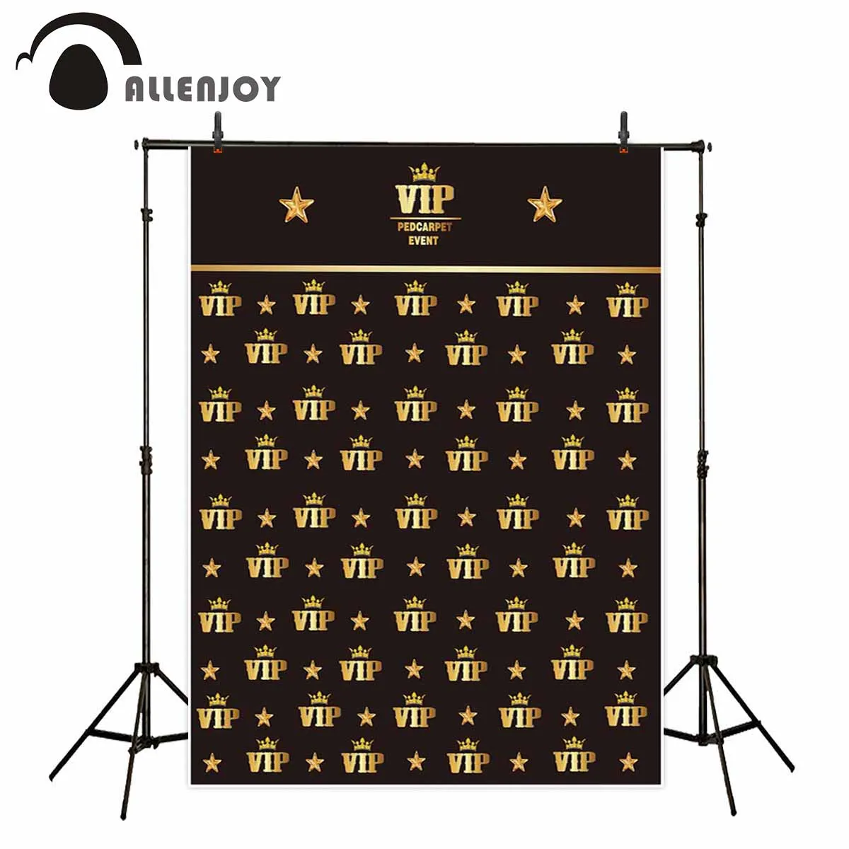 Allenjoy photophone backdrops Birthday VIP Signature wall golden logo crown star party backgrounds photographic studio photocall