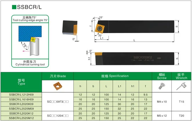 SSBCR 1212H09 SSBCL1212H09 Carbide Tool Holder Blade CnC Machine Tool High Quality Hard Lathe SSBCR2020