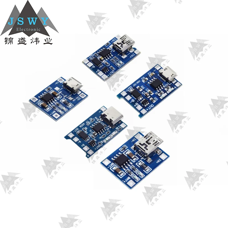 MICRO/MINI/Type-C 1A lithium battery charging board module TP4056 USB charging protection Two in one for DIY Creativity arduino