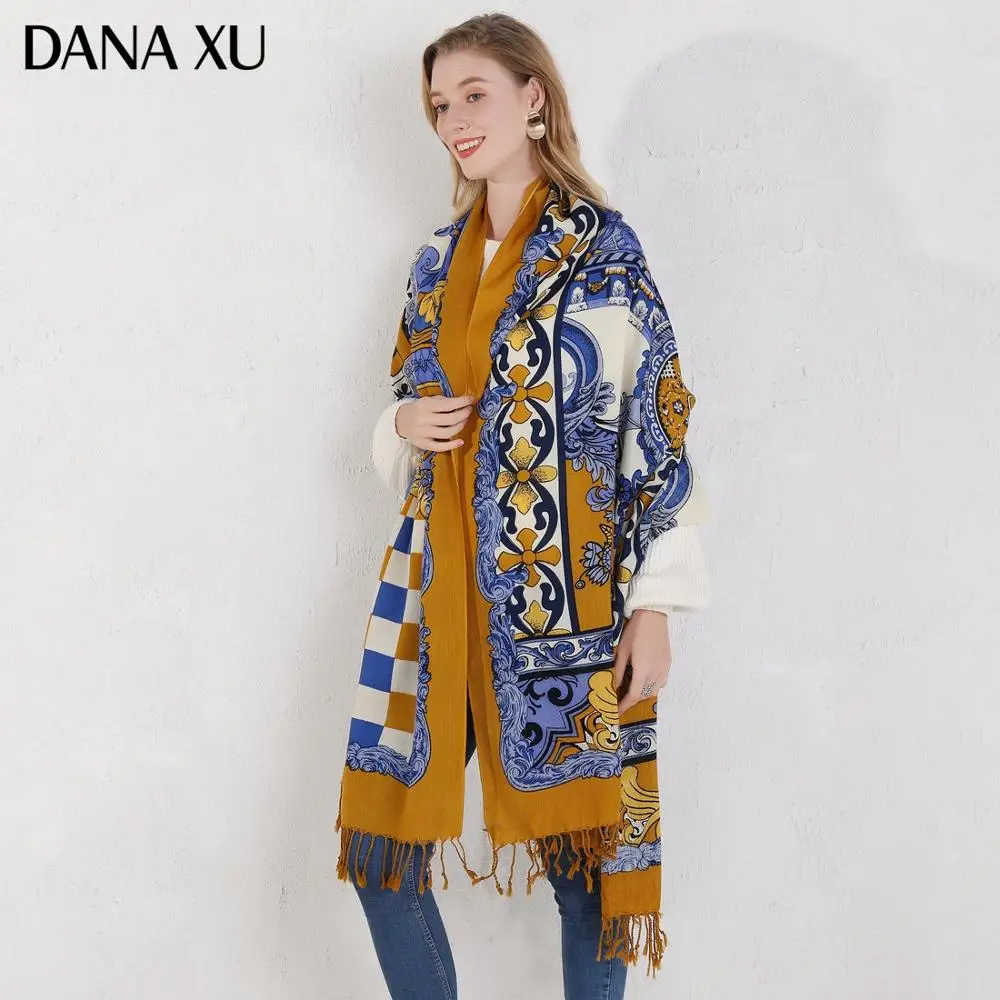 

Fashion Winter Scarf For Women Cashmere Warm Plaid Pashmina Scarf Luxury Brand Blanket Wraps Female Scarves And Shawls 2020
