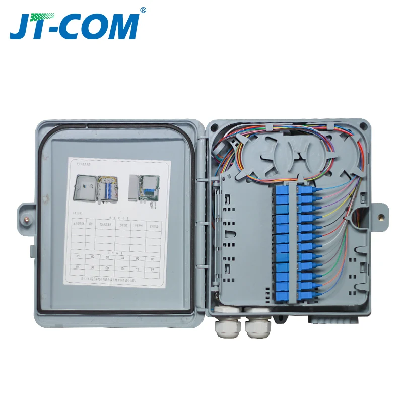 24 Core Fiber Terminal Box FTTH SC UPC 12 Core Fiber Optic Distribution Box full with single mode SC Fiber Optic Connector