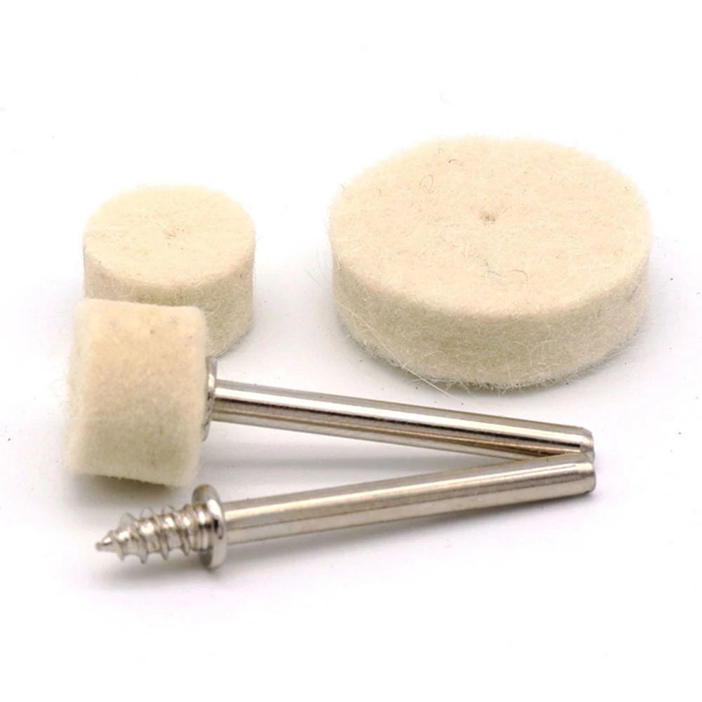 10/25/50/100 pces 13/25mm feltro de lã polimento roda de polimento almofada abrasiva de moedura com 1/8 "haste mandril para dremel ferramenta giratória