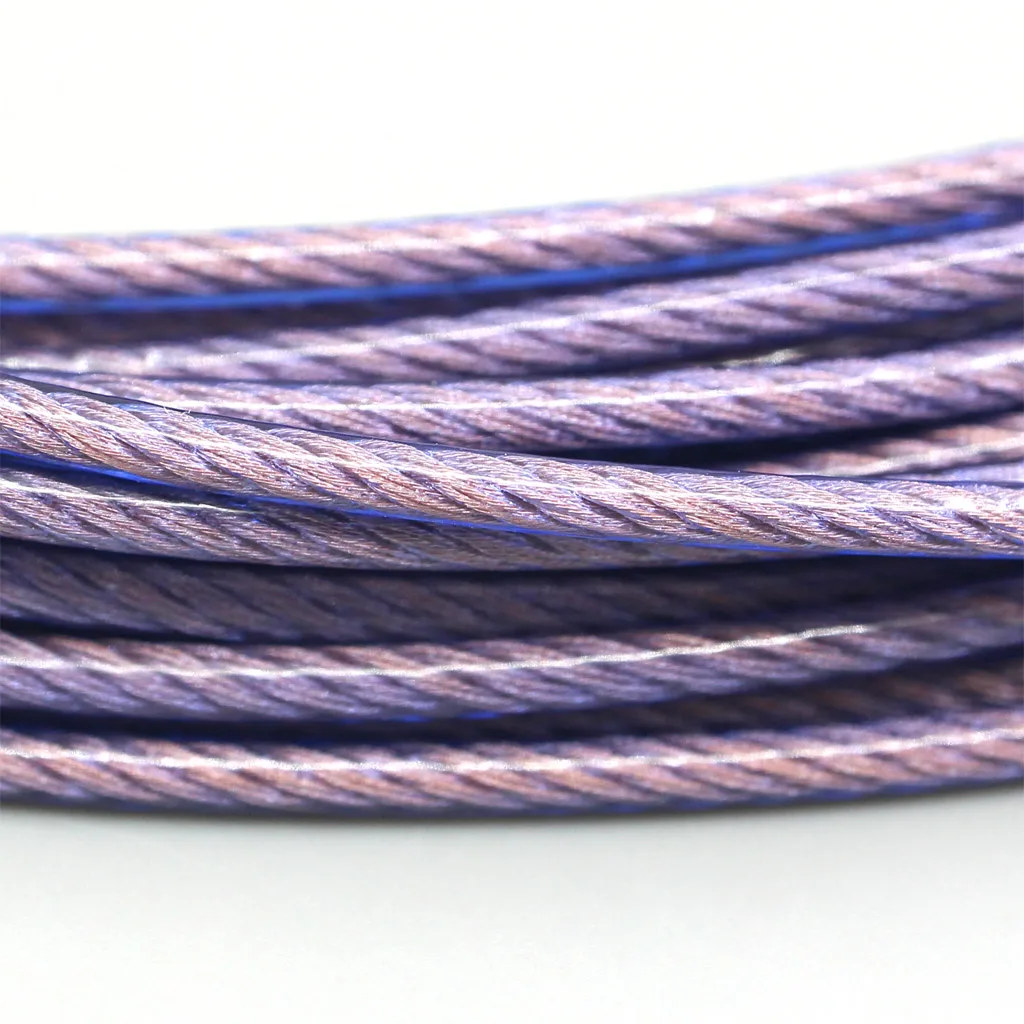 100m Type2 Purple Hi-Res Extreme Soft 4*5*7/0.05mm 7N Litz OCC Wire OD:1.8mm For DIY Custom Earphone Cable 140core LN007734