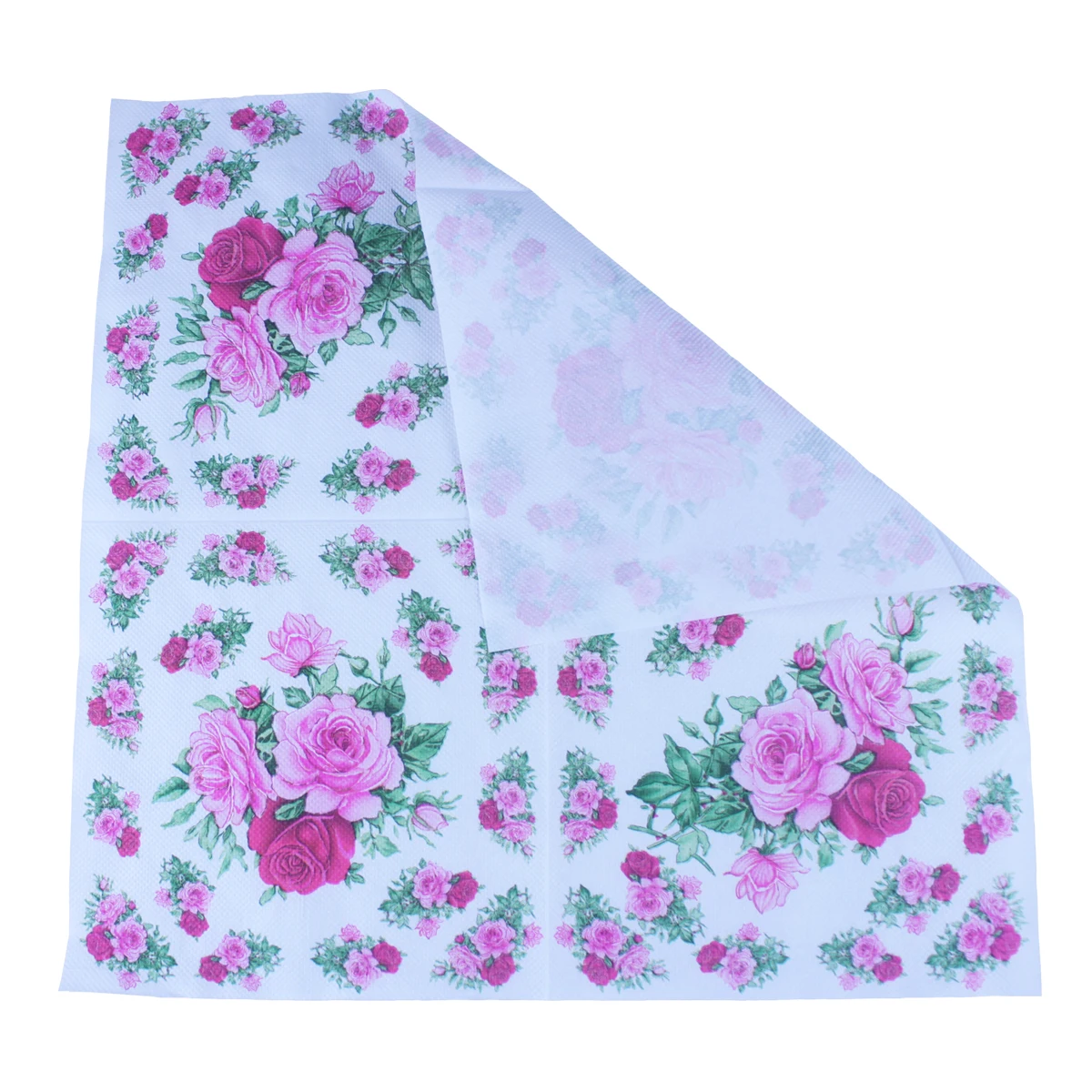 [RainLoong] Pink Rose Paper Napkins Floral Festive & Party Tissue Dinner Serviette Guardanapo 33cm*33cm 1 pack (20pcs/pack)