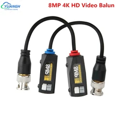 8MP UTP Balun BNC CCTV Bükülmüş BNC Cat5 Video Balun Pasif Alıcı-Vericiler CCTV UTP Video Balun Analog AHD Kamera için