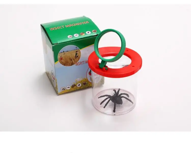 wholesale 200pcs/lot Bug Box Magnify Insects Viewer box 2 Lens 4x Magnification Magnifier Childs Kids Toy Entomologists SN157