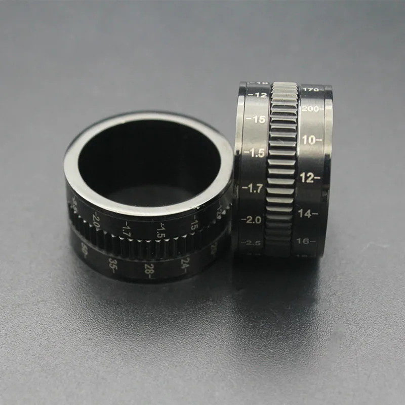 High Quality 8mm Male Punk Vintage Black Rotatable Roman Numerals Stainless Steel Jewelry Wedding Ring for Man Woman