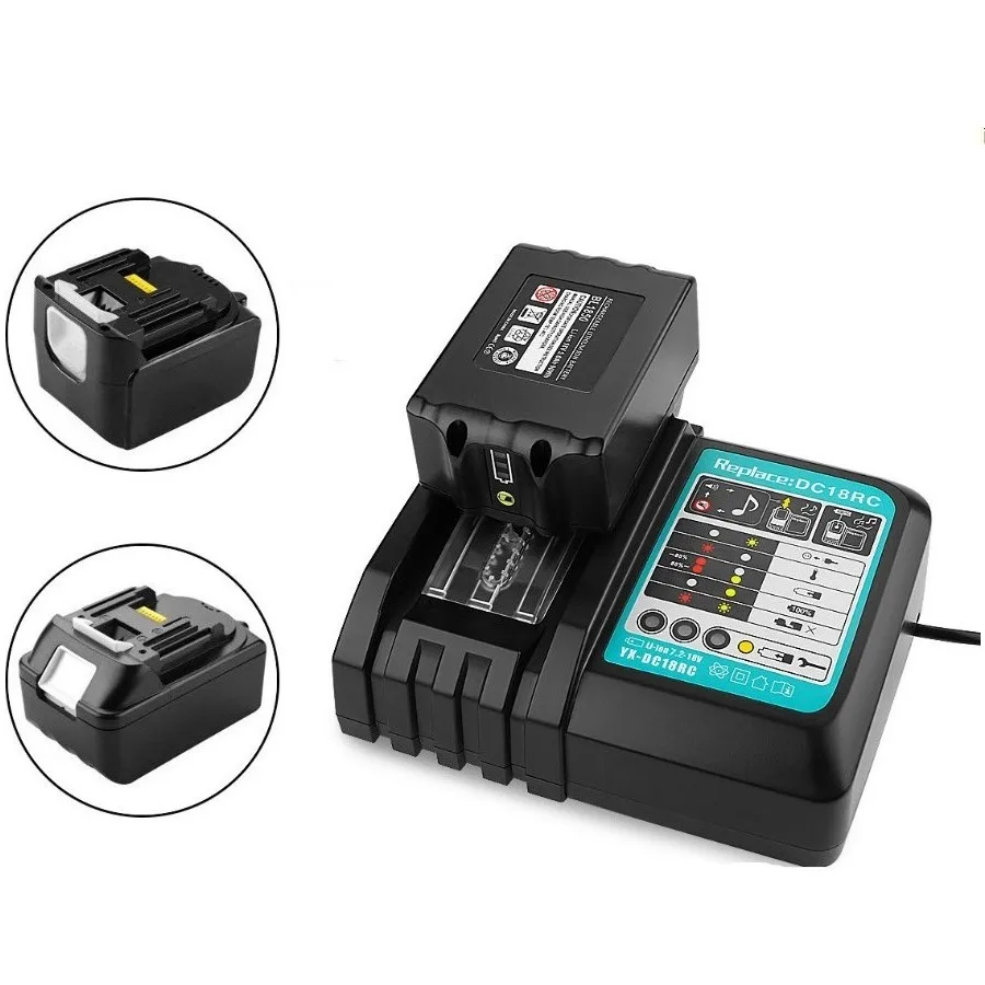 Battery Charger For Makita 14.4V 18V battery BL1830 Bl1430 DC18RC DC18RA EU Plug 3A 1A charger can choose