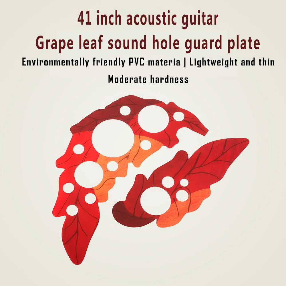 M MBAT 41-дюймовая накладка для акустической гитары, красная ПВХ, наклейка с виноградным листом, защитная пластина, аксессуары и детали для народной гитары