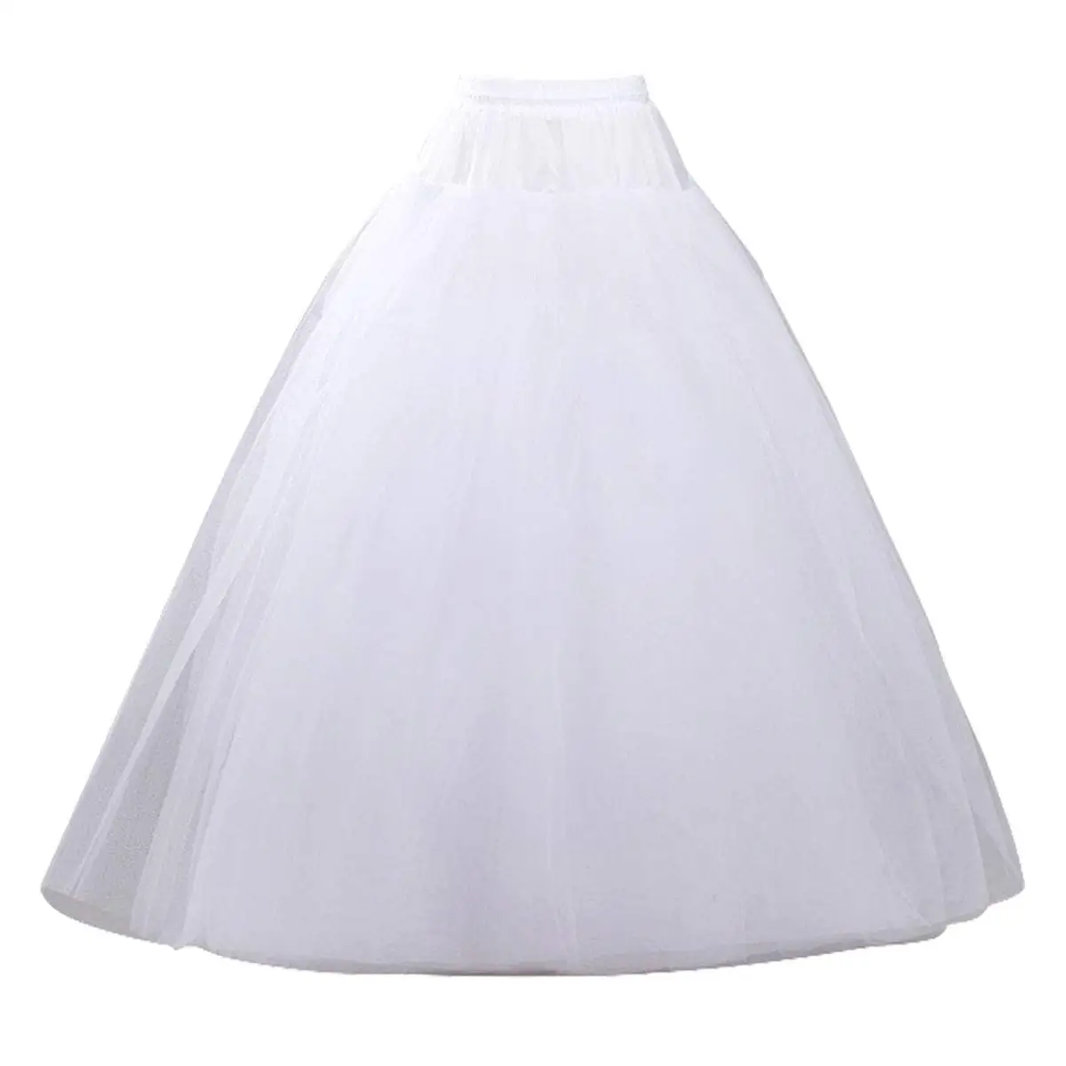 Nieuwe Stijl Frisse Looka-Lijn Hoopless Petticoat Crinoline Onderrok Slips 3 Lagen Vloerlengte Baljurk Rok Voor Trouwjurk