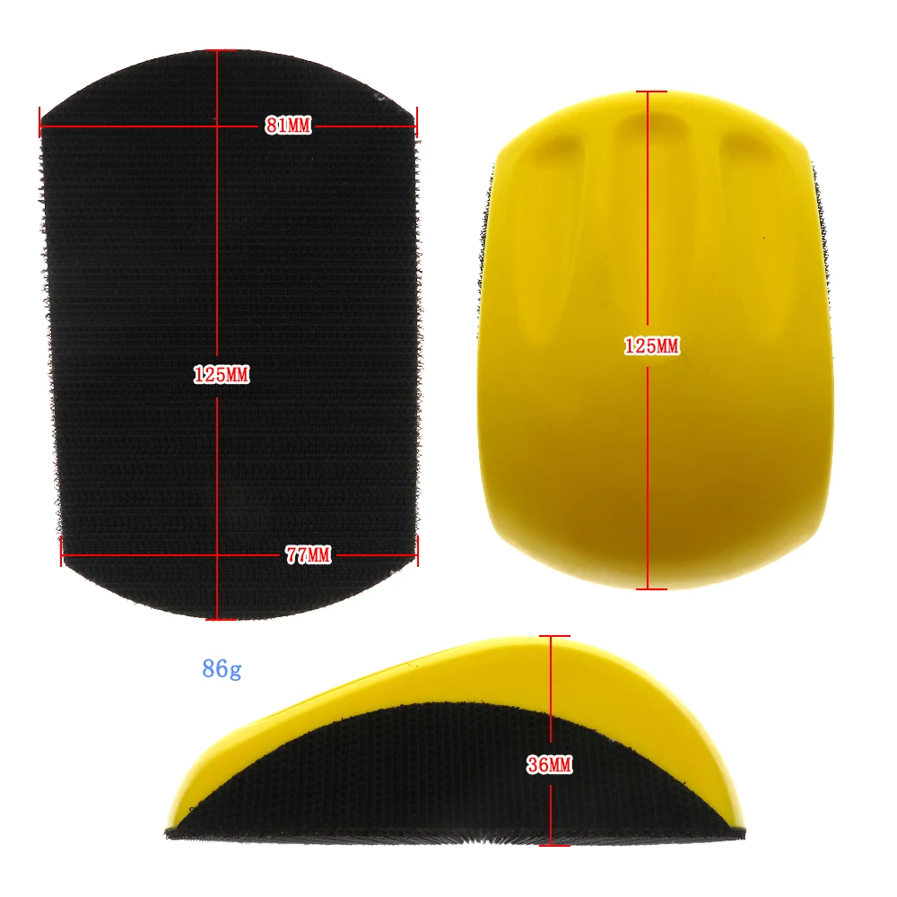 Multi Size 5 Inch 125MM 6 Inch 150MM PU Foam Hook and Loop Hand For Sandpaper Sanding Block Abrasive Tools Sanding Pad