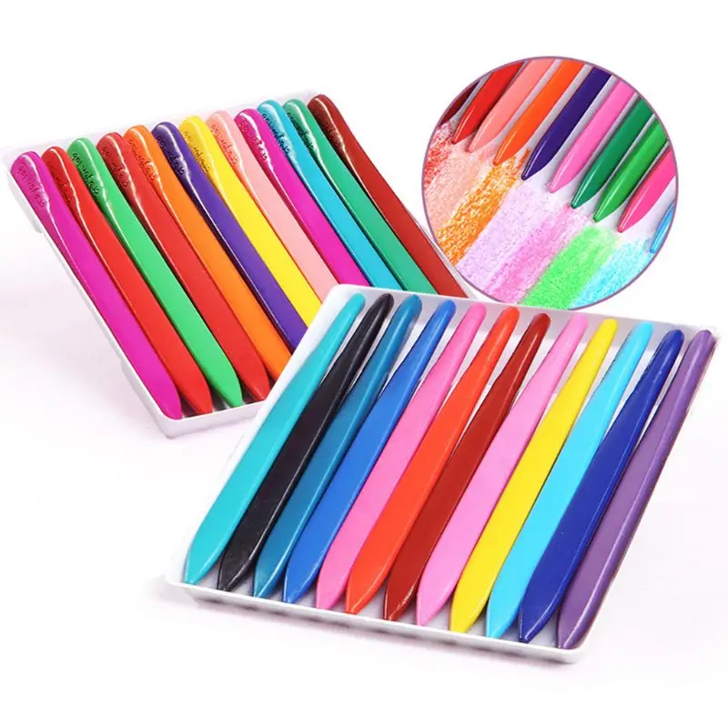 24 pz/scatola colorato Non tossico vernice cera triangolo pastelli per bambini bambini bambino scuola materna educazione precoce disegno