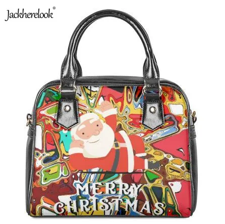 

Jackherelook Cute Santa Claus Animal Design Women's Leather Crossbody Bag Luxury Handbag for Lady Female Messenger Bag Bolsos