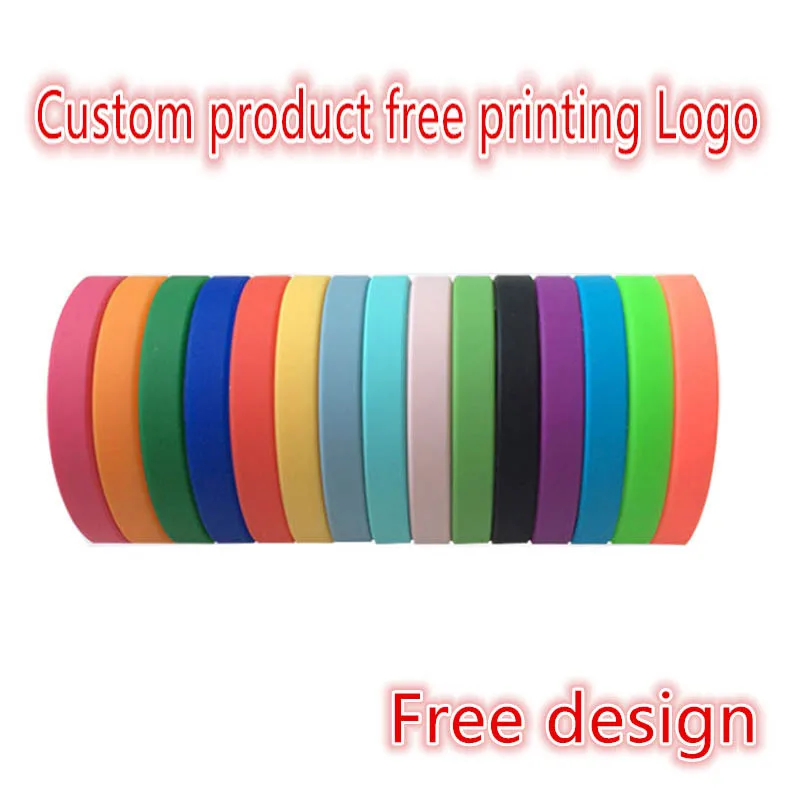 100PCS Custom Product silicone bracelets wristbands for events Activities for Competition Concert Free Printing Logo