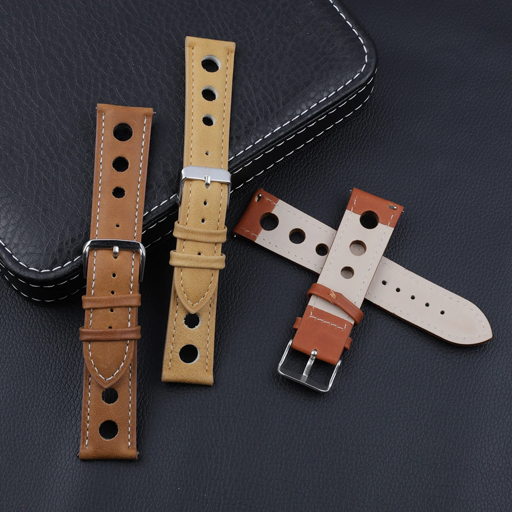 High Quality Genuine Leather Watch Band  Straps 18mm 20mm 22mm 24mm Black Brown Coffee Watchbands for Men Watch Accessories