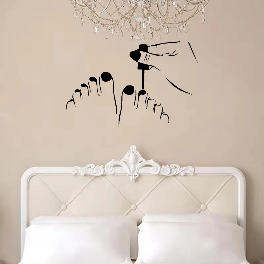 

Creative Nail Modern Fashion Wallpaper Wall Art Stickers For Nail Salon Sticker Vinyl Mural Decal Nail Wall Decor наклейка