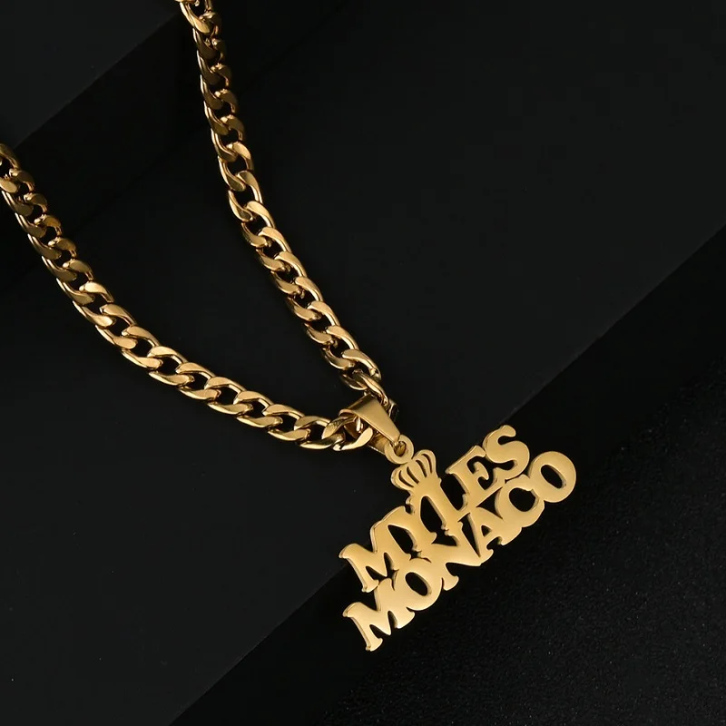 Custom Name Necklace Stainless Steel Trendy Nameplate Crown Personalized Pendant For Boy Girl Birthday Party Gift Accessories view 5