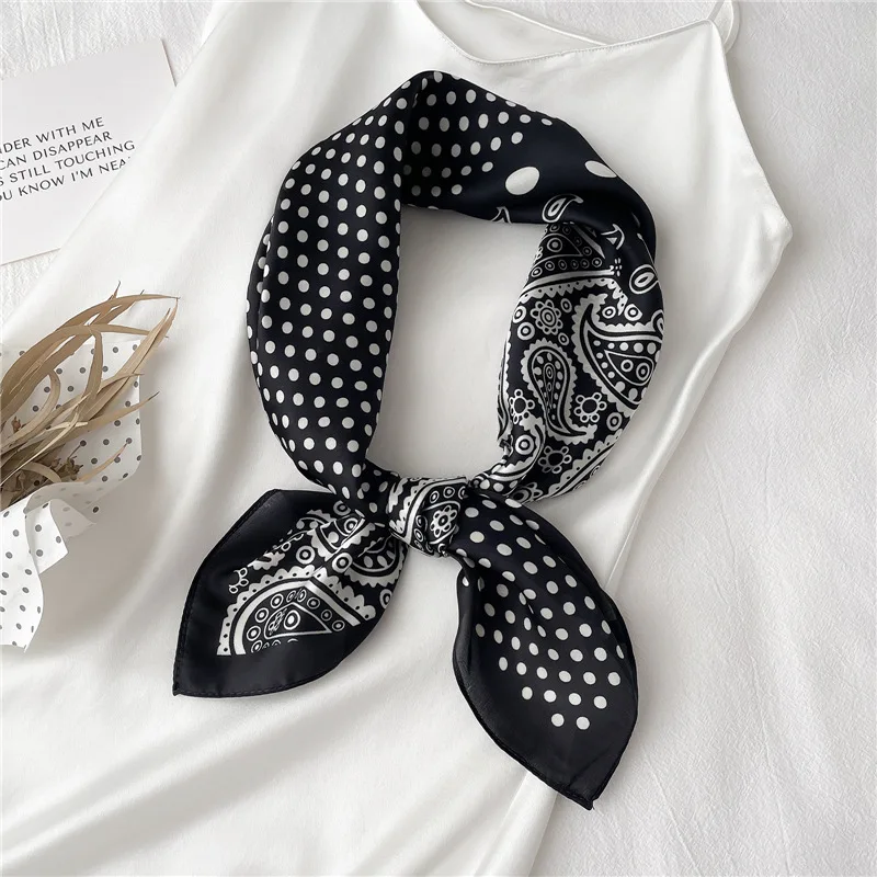 2021 Silk Square Scarf Lady Hair Head Foulard Women Bandana Fashion Shawl and Wraps Female Bag Scarves Neckerchief Hijab New