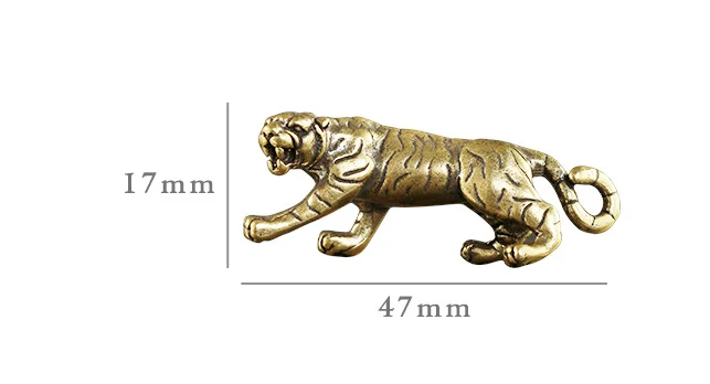 Handmade Pure Brass retro simulation tiger craft Miniature DIY ornament Fitting Keychain Pendant souvenir Accessories gift a0768