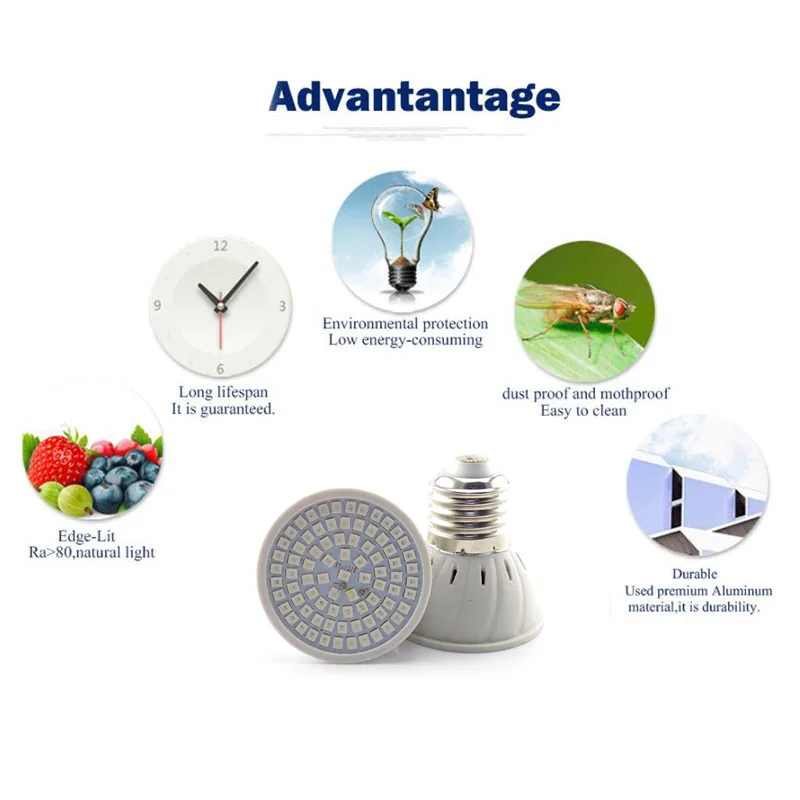 80 LED Led Grow Light plant phyto lamp bulbs Growth Lights E27 Phytolamp Full Spectrum Indoor flower Lighting Hydroponic Tent