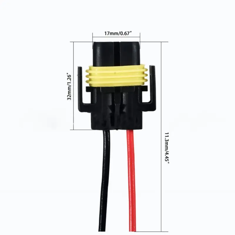 2 pcs H11 H8 Wire Harness Socket Female Adapter for Headlight Fog Light