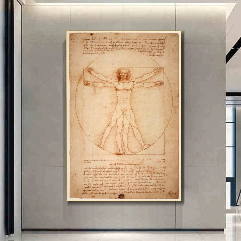 

Vitruvian Man Famous Art Canvas Paintings By Leonardo da Vinci Classical Wall Art Posters And Prints Wall Art Pictures Cuadros