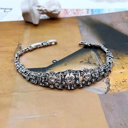 Rhinestone Bracelet Punk Style Jewelry For Women Linked Accessories Femme Decoration