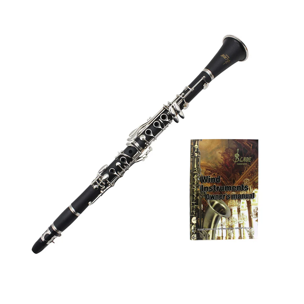 SLADE-Clarinete Baquelite Preto com Caixa, 17 Chaves, Bb Flat Tone, Instrumento Profissional de Sopros, Peças De Instrumentos Musicais