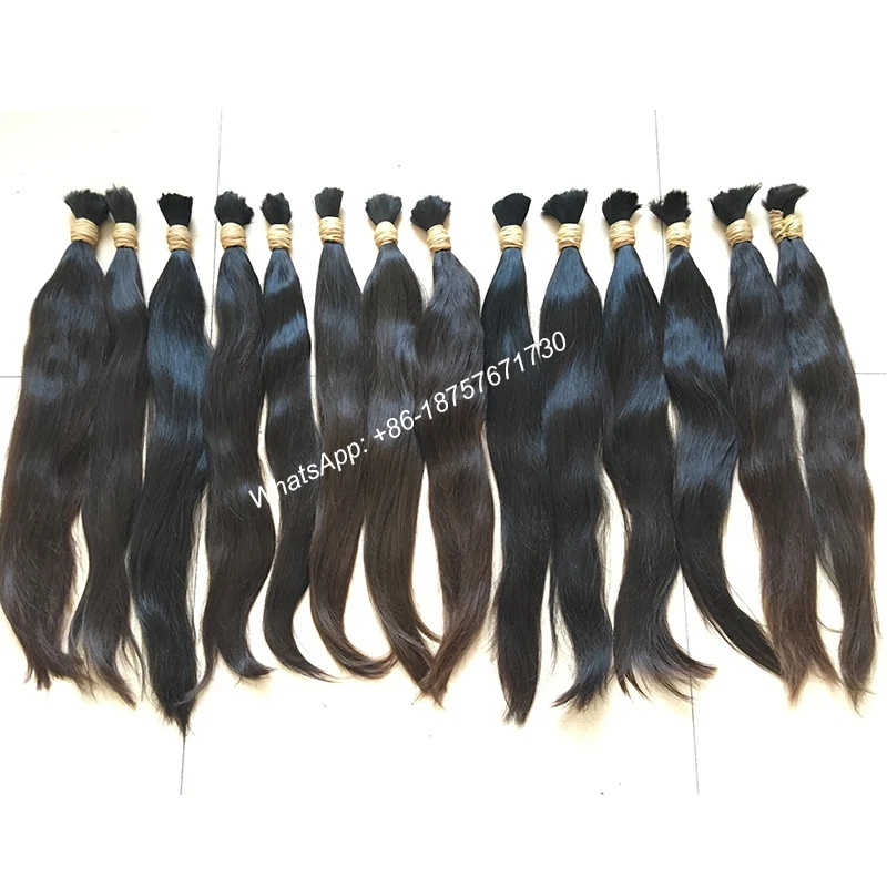High Quality Natural Brown Virgin Remy Bulk Hair,Natural Hair Ponytail, Braiding Human Hair Bulk,Raw Bulk Hair,300Grams/Pack
