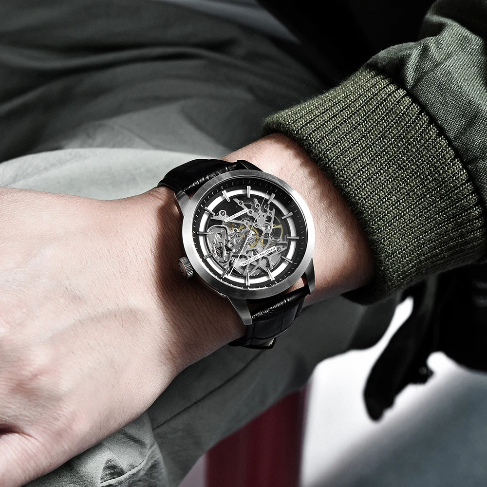 PAGANI DESIGN Top Brand New Men Wrist Watches Hot Sale 2020 Skeleton Hollow Leather Luxury Mechanical Watch Relogio Masculino
