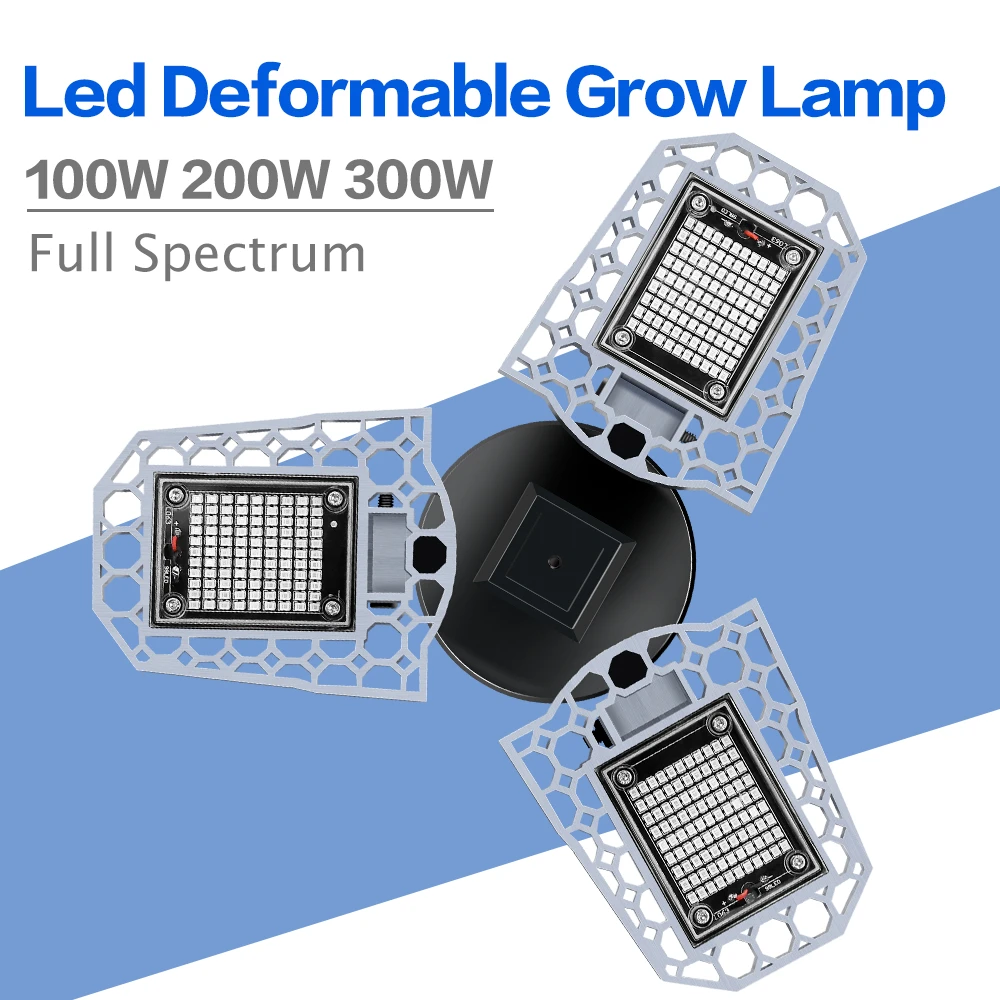 E27 Full Spectrum Bulb 220V LED Plant Grow Light E26 Hydroponic Lamp 100W 200W 300W Folding Fito Lamps For Phyto Growth Lighting