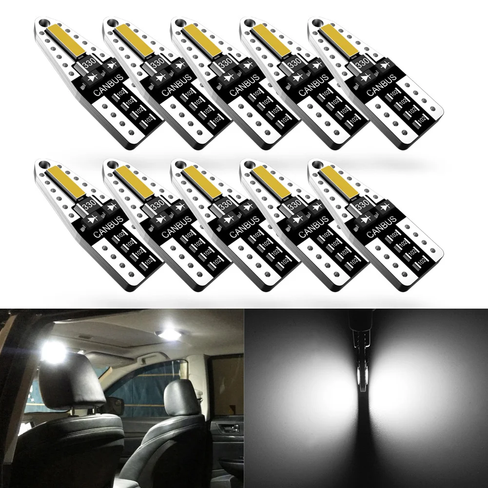 

10 шт., автомобисветодиодный светодиодные лампы W5W T10 Canbus для номерного знака Honda Civic 2018, 2012, 2006, 2011, 2008, 12 В