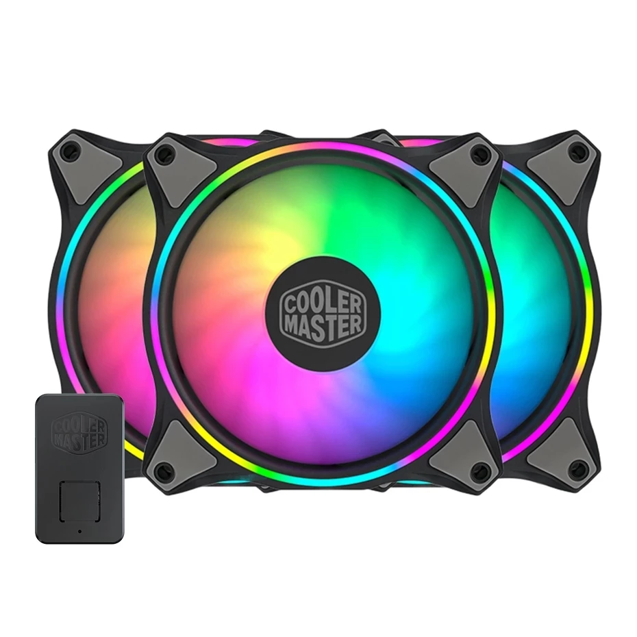 

Cooler Master MF120 HALO ARGB/ 3 in 1 kit 12cm dual loop addressable RGB lighting 5V/3PIN computer case CPU cooling fan