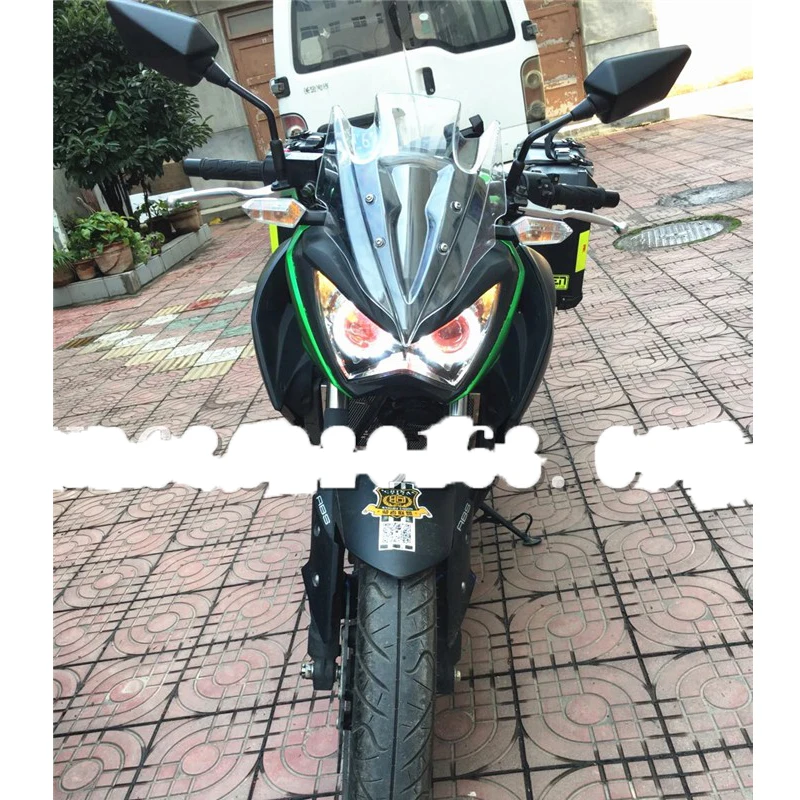 Motorcycle Double Bubble Windshield WindScreen Screen For 2013 2014 2015 2016 2017 2018 Kawasaki Z250 Z300 Z 250 300 Black Smoke