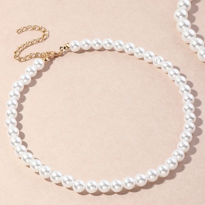 Vintage-Stil Einfache 6MM Perlenkette Choker-Halskette für Frauen Hochzeit Liebe Muschel-Anhänger Halskette Modeschmuck Großhandel – Detail 11