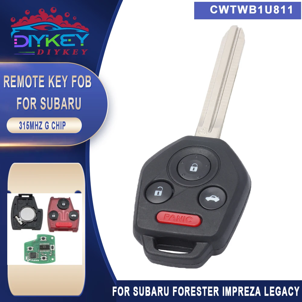 

DIYKEY CWTWB1U811 315MHz G Chip for Subaru Forester Impreza Legacy Outback WRX Remote Key 2012-2019 Fob