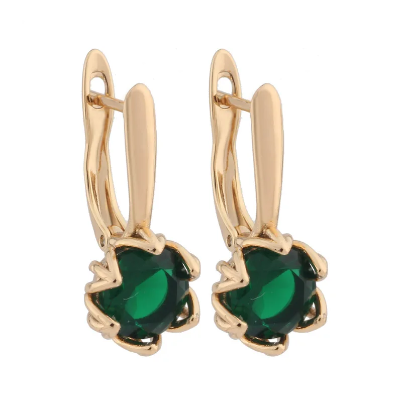 Drop Earrings 2022 Trend Simple Round Natural Cubic Zircon Gold Color Jewelry Luxury Cute Women Unusual Design Earrings