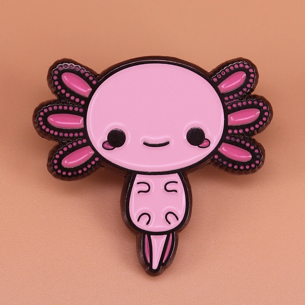 Kawaii Cartoon Anime Axolotl Enamel Brooch Pin Jeans Jacket Lapel Metal Pins Brooches Badges Exquisite Jewelry Accessories