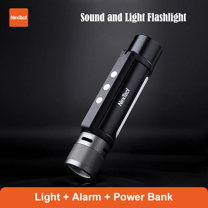 NexTool Flashlight Outdoor 6 in 1 Flashlight IPX4 Waterproof Audible Alarm Function Emergency PowerBank Portable Light